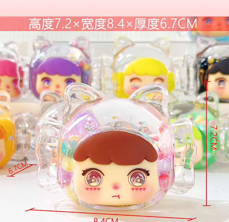 【现货工厂】亚克力原创糖果女孩多色入油流沙摆件办公室桌面装饰详情5