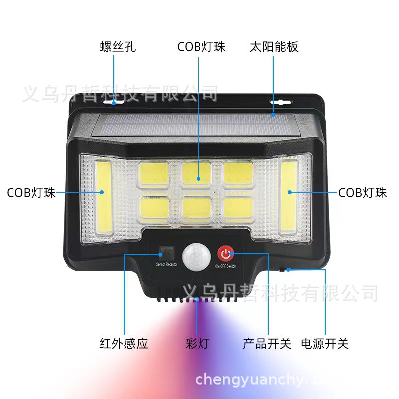 High-power solar outdoor lamps, waterproof courtyard wall lamps, home garden and villa human-sensing lighting street lamps pic 4