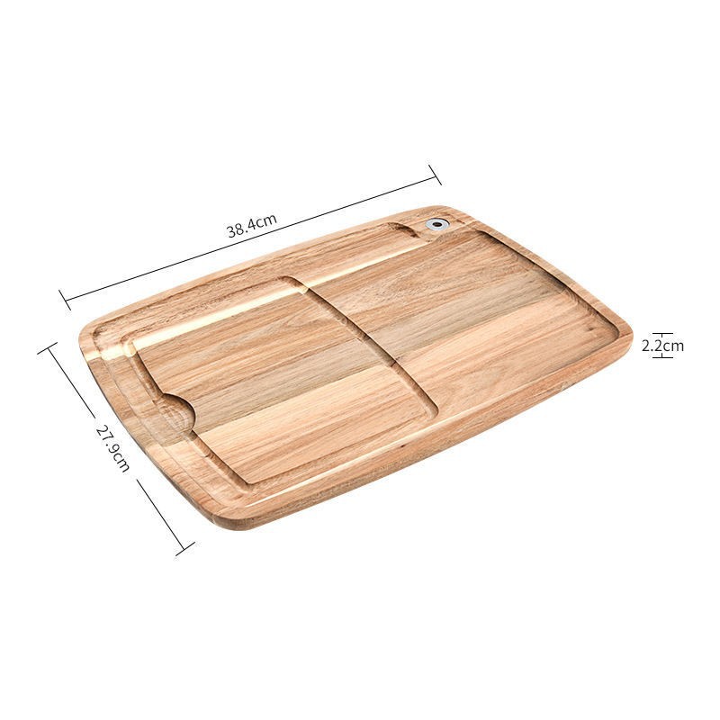 Cross-border acacia wood dinner plate, home kitchen steak and bread dinner plate with juice trough, wooden steak board pic 9