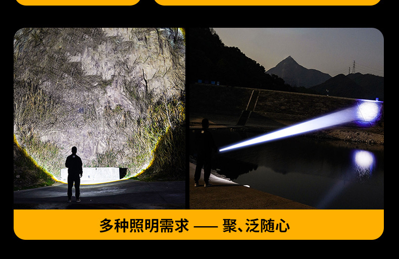 Cross-border tactical long-range flashlight, outdoor emergency lighting lamp, zoom long-range strong light, portable large laser lamp, lighting fixtures, dedicated pic 4