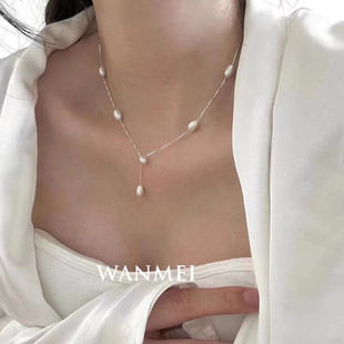 The new 925 silver Starry Sky pearl necklace for women is versatile and can be worn multiple times. It is a round autumn and winter sweater chain that does not fade pic 5