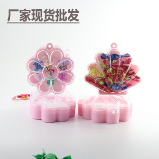 ps透明7枚戒指盒卡通首饰塑料空盒贝壳花花形状创意归纳盒详情12