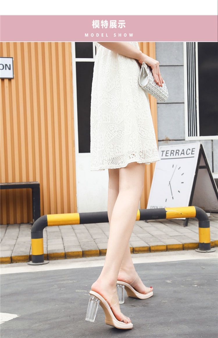 高跟鞋女2024夏季新款防水台一字带不累脚粗跟水晶拖鞋女凉鞋女鞋详情20