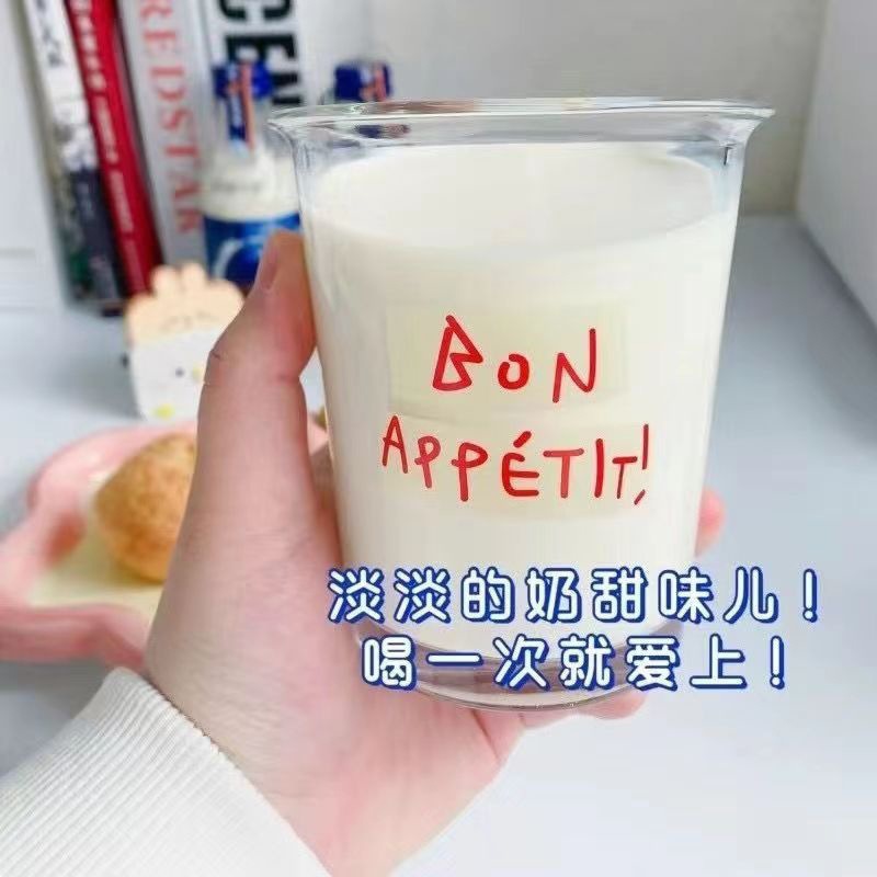 ins高颜值咖啡杯翻口杯字母杯玻璃杯子家用牛奶杯早餐杯爆款简约详情5