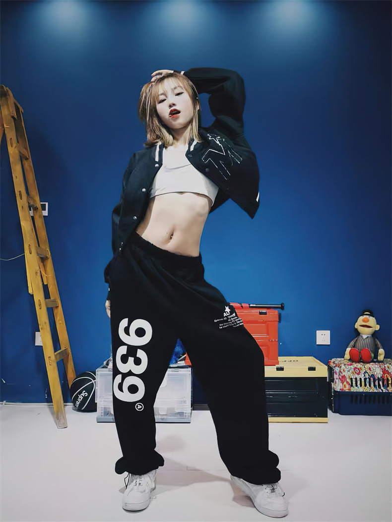 韩版春秋939运动裤男女宽松直筒阔腿裤子休闲卫裤ins潮练功舞蹈裤详情1