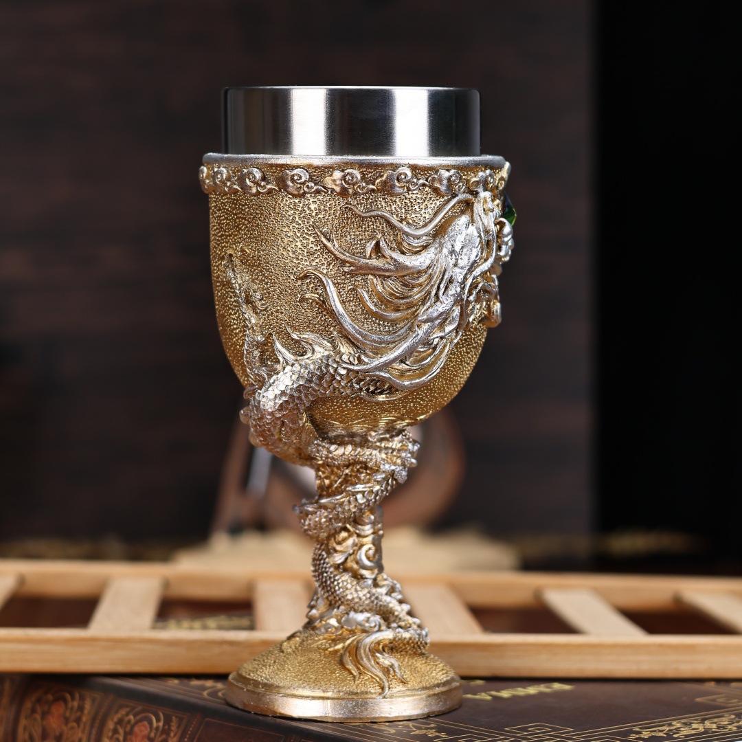 European and American foreign trade inventory, Chinese dragon red wine glasses, personalized cocktail glasses, stainless steel water cups, high appearance level pic 6