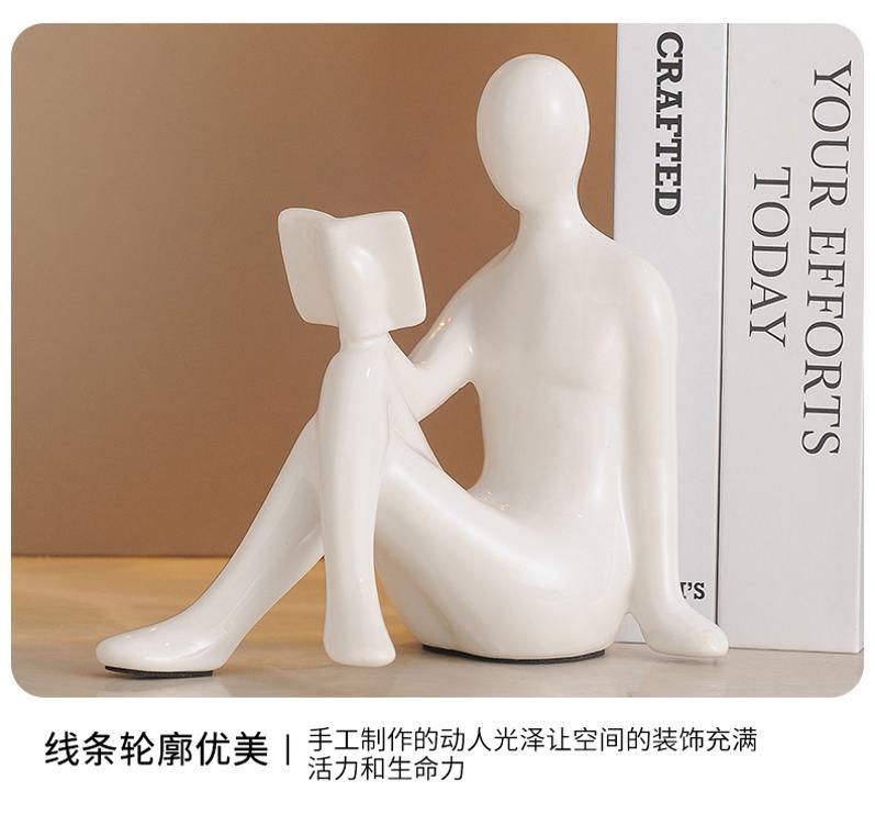 Light luxury ornaments, high-end modern bookends, figure ornaments, home living room, TV, wine cabinet, office and study decorations pic 15