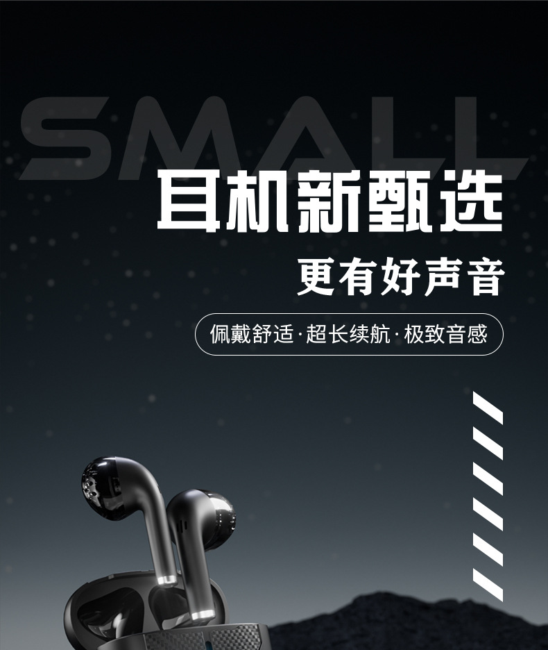 GM88 wireless Bluetooth headphones: New smart noise-cancelling, comfortable, waterproof, semi-in-ear with digital display, private mold, trendy style pic 1