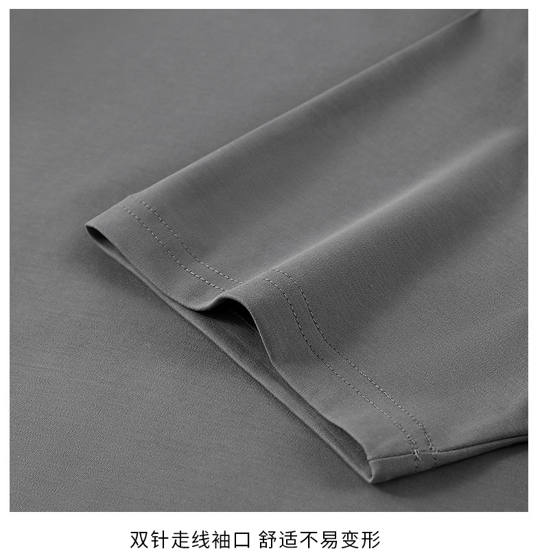 Cotton short-sleeved T-shirt for men, Spring/Summer 2025, cool half-sleeved ice silk pure white loose T-shirt pic 15