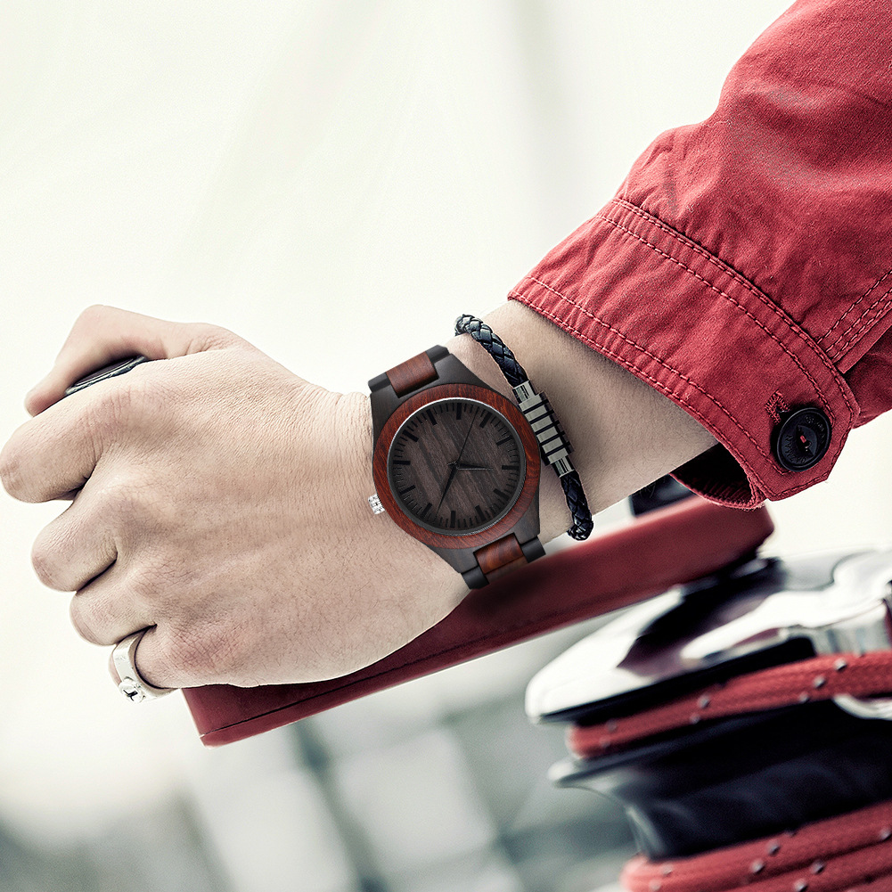 大表盘石英木表新款DIYwristwooden日本2035机芯现货支持一件代发详情23