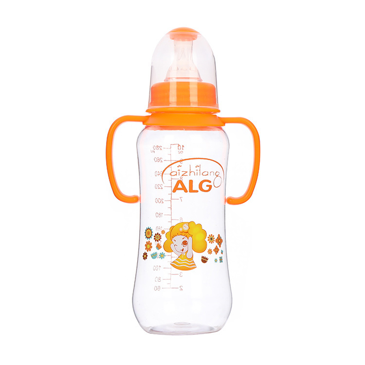 ALG外贸奶瓶125/280mL婴儿标口奶瓶带单色手柄宝宝喝水喂养奶嘴瓶详情8