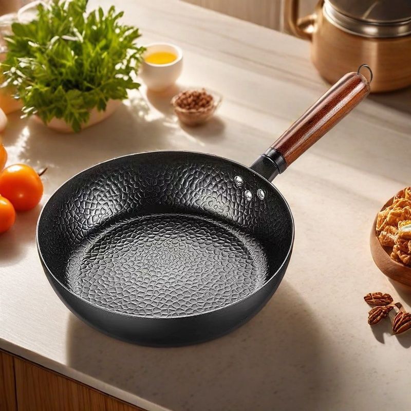 新款不粘煎蛋锅家用无涂层牛排煎炒锅纹理炒菜锅电磁炉通用平底锅详情4