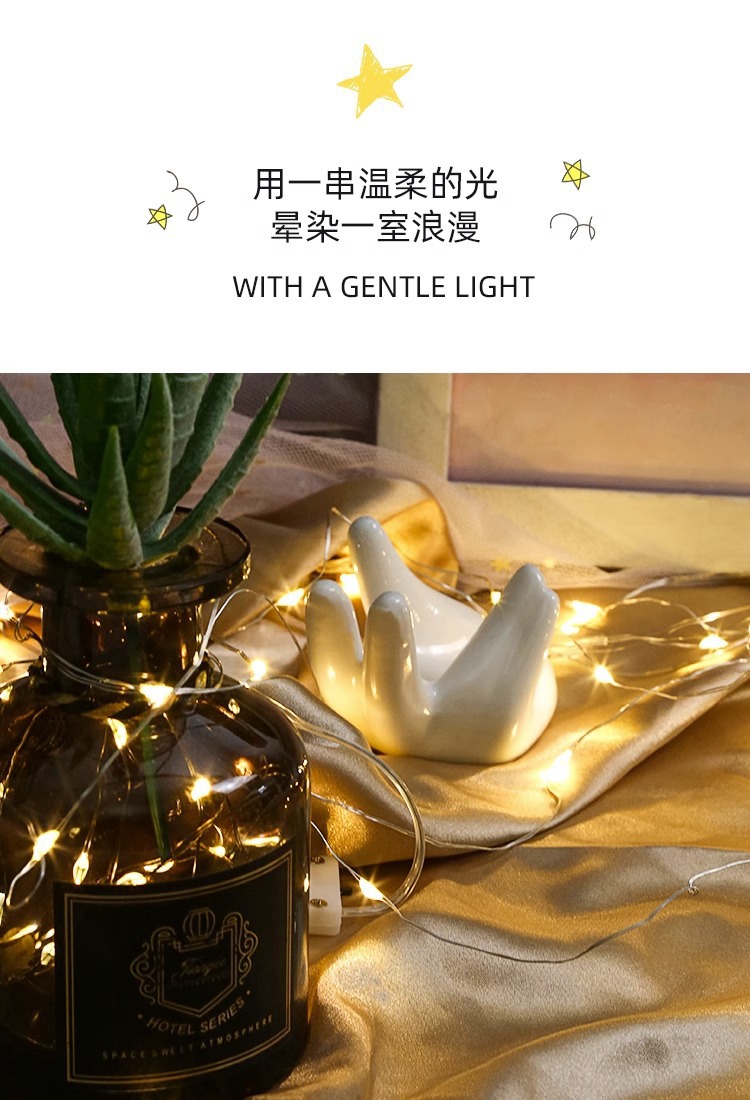 led小灯串铜线串灯批发 led灯串生日礼物鲜花装饰彩灯闪烁灯详情5