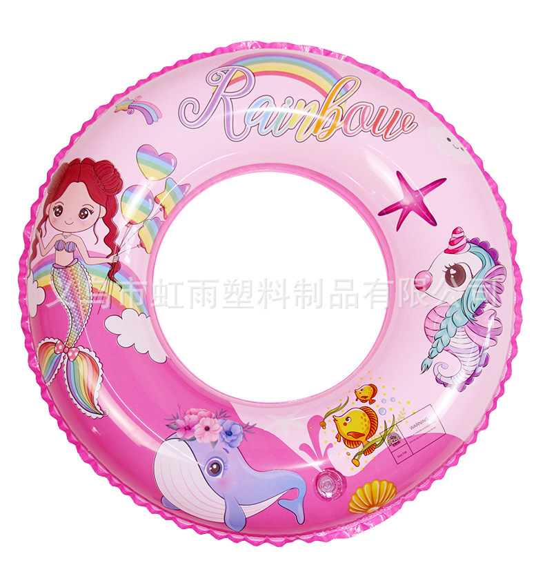 虹雨新款美人鱼儿童游泳圈批发可爱独角兽腋下圈PVC充气卡通泳圈详情3