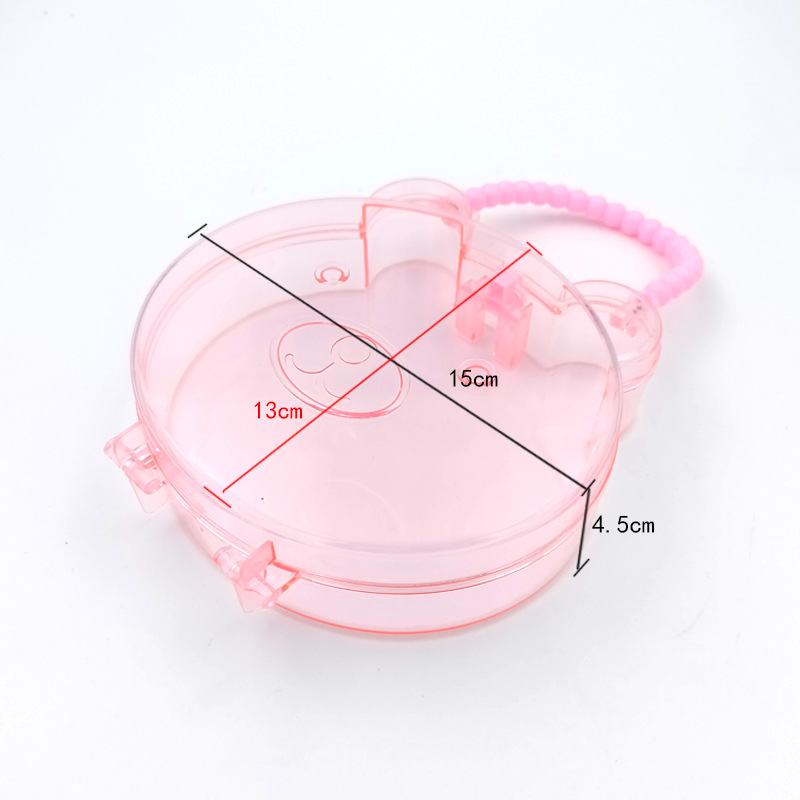儿童DIY手工塑料透明收纳盒手提盒可爱卡通亚克力玩具盒化妆盒详情1