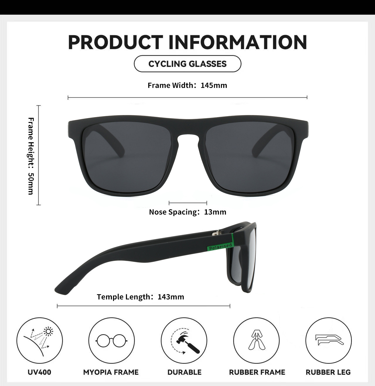 跨境欧美户外骑行太阳镜D731男士偏光彩虹色复古运动墨镜太阳眼镜详情3