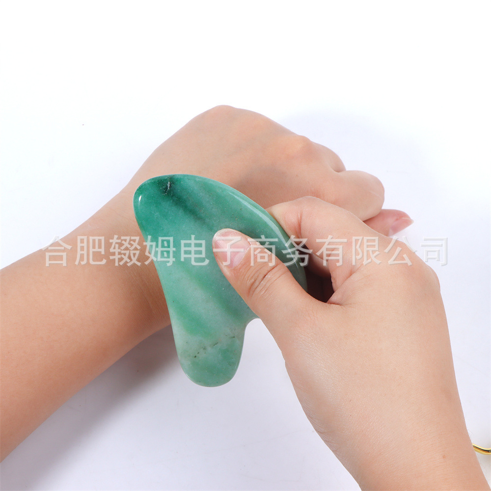 跨境天然玉石滚轮美容器粉晶东陵刮痧板全身通用脸部颈部按摩器详情22