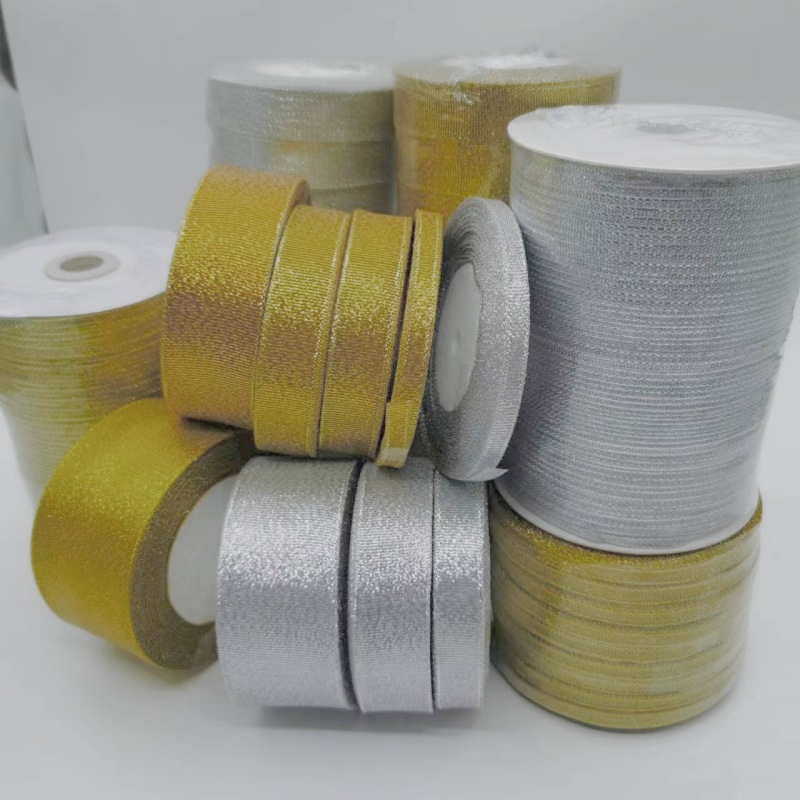 厂家直销金葱带银葱带0.3cm-5cm节日鲜花包装礼品蛋糕打包绳蝴蝶详情3