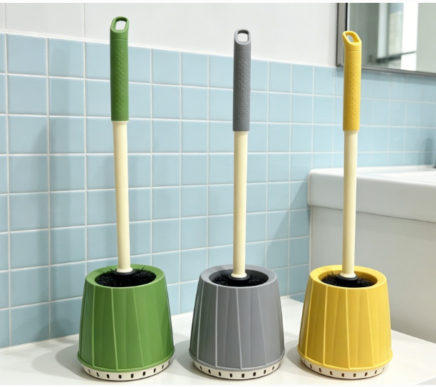 No blind spot brush, long-handled soft bristle toilet cleaning brush, household simple and elegant toilet brush set, bathroom cleaning brush, toilet pic 5