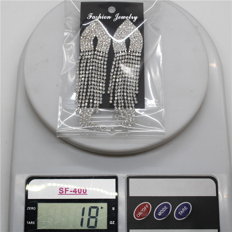 爪链流苏链装饰耳环长款耳针钻链耳饰品女孩首饰铜爪烧焊厂家直销详情7