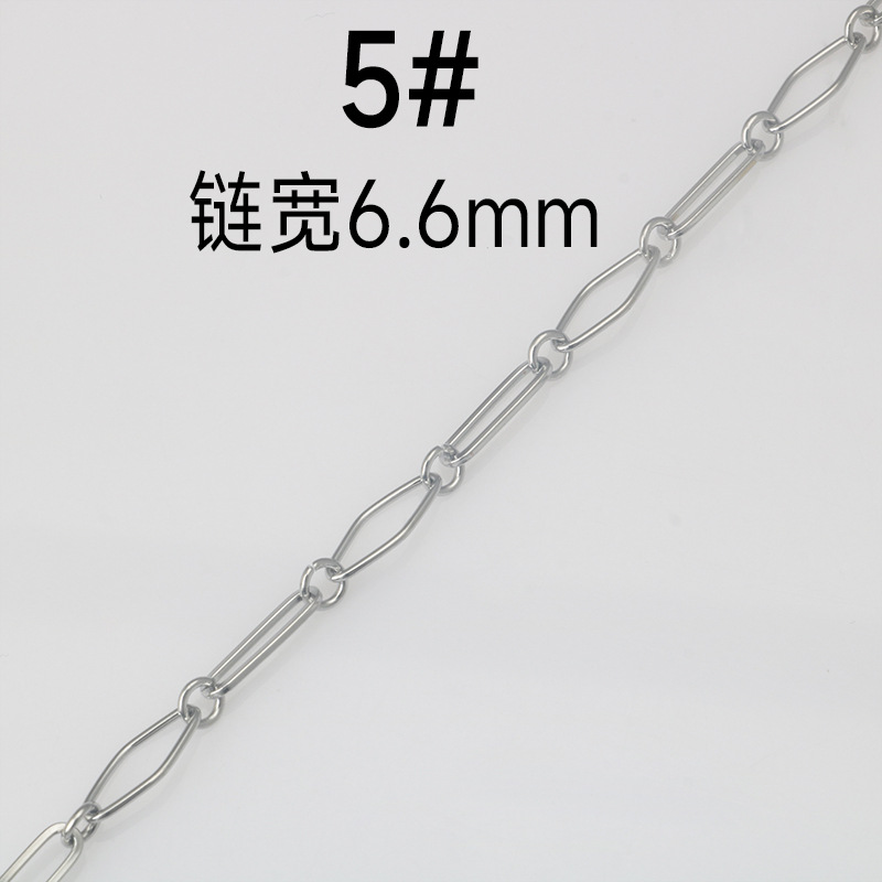 Stainless steel elliptical interlocking cross-shaped chain, bracelet, necklace, titanium steel diy semi-finished jewelry accessories pic 8