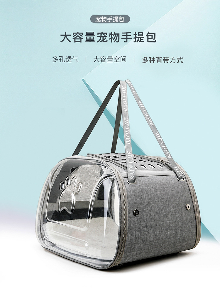 Pet bags, portable bags for going out, multi-purpose transparent space capsule hand-held cat bags, large-capacity two small cat backpacks pic 1