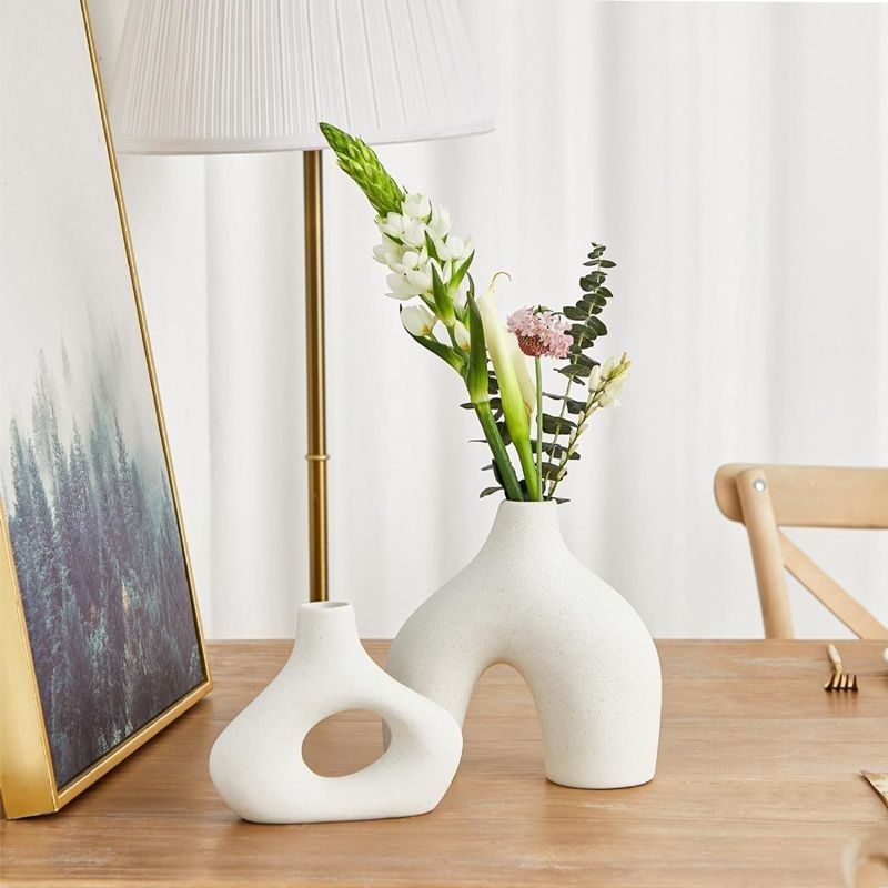 Nordic-style ceramic vases and flower arrangements, high-end and niche living room entrance hall home decoration vases and ceramic flower vases pic 23