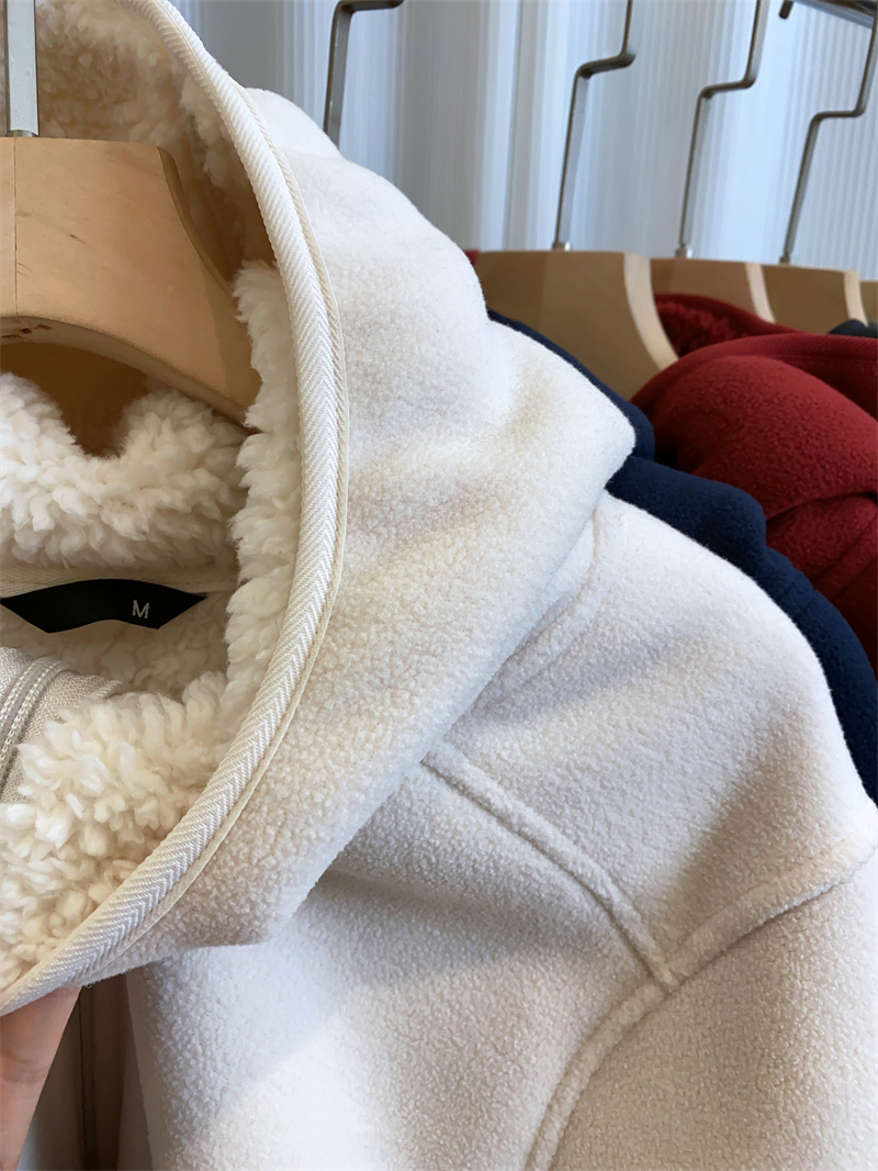 黑科技发热双面摇粒绒拉链连帽加厚情侣外套卫衣女详情24