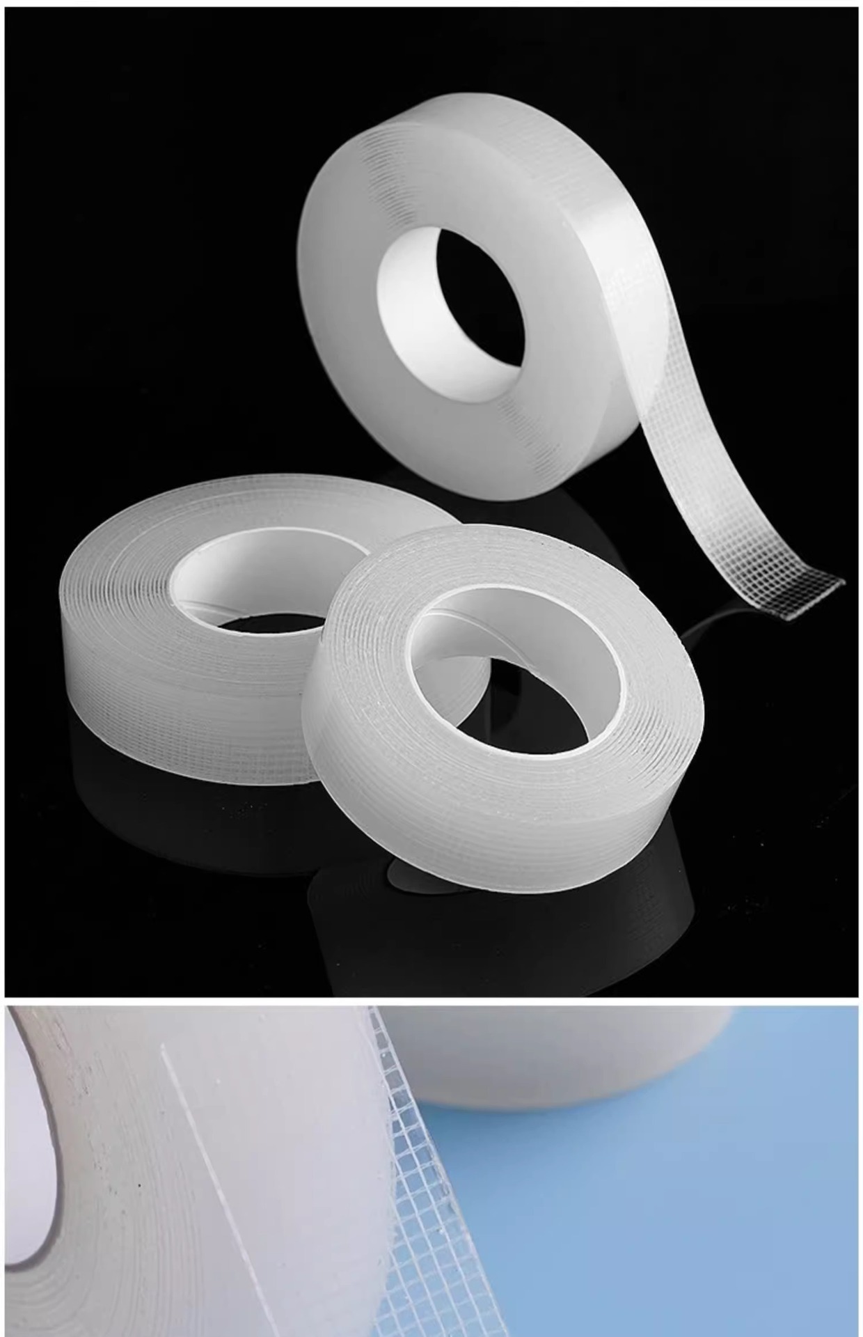 Grid nano double-sided tape, transparent high-viscosity strong cloth-based tape, traceless adhesive, double-sided adhesive, fixed back adhesive, adhesive magic pic 11