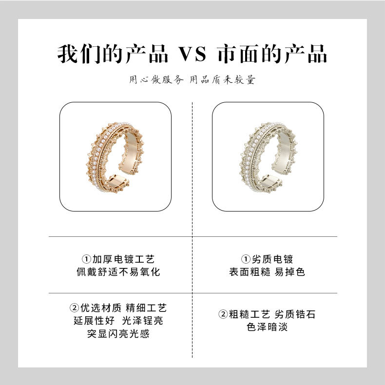 法式宫廷风皇冠开口戒指时尚百搭高级感可调节食指戒欧美跨境指环详情18