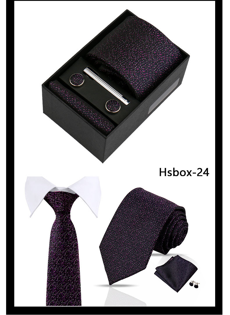 男士商务佩斯利领带口袋巾礼盒套装结婚礼服红色7.5cm手工打结领带配饰详情26