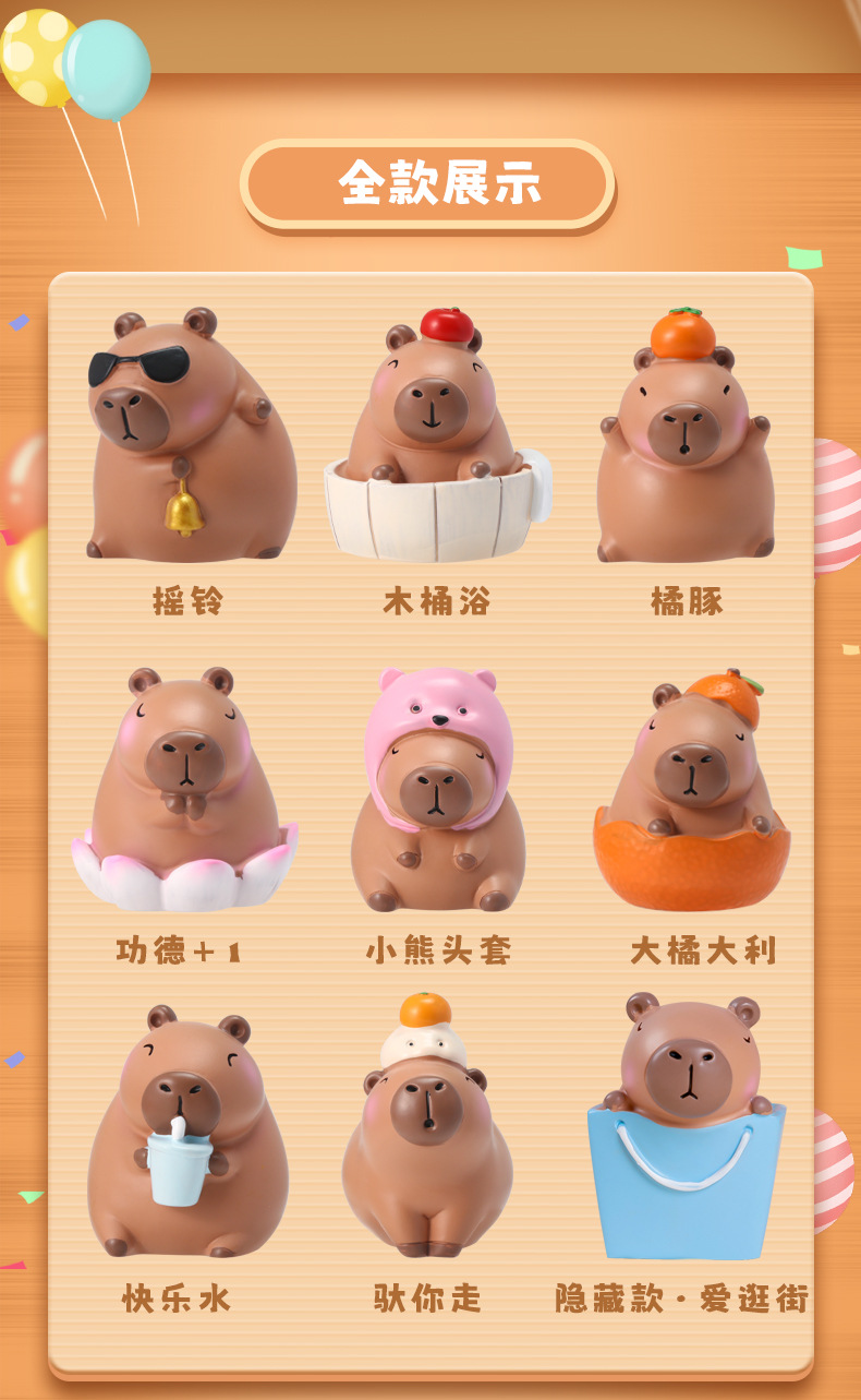 Cute capybara figurines, home decoration figurines, small items, table figurines, cute capybara figurines pic 2
