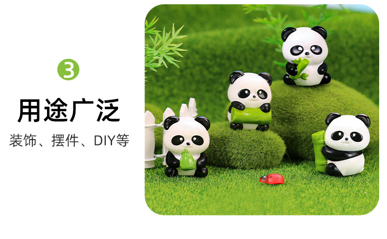 Creative new cute panda resin ornaments, home and office desktop decorations, car ornaments, keychains and small accessories pic 10