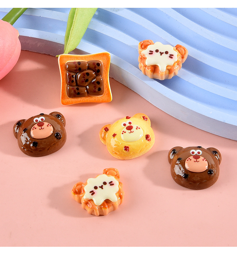 Bread, food, play bear cake, resin accessories, diy ornaments, cream glue, phone cases, hair clips, handcrafted material accessories pic 11