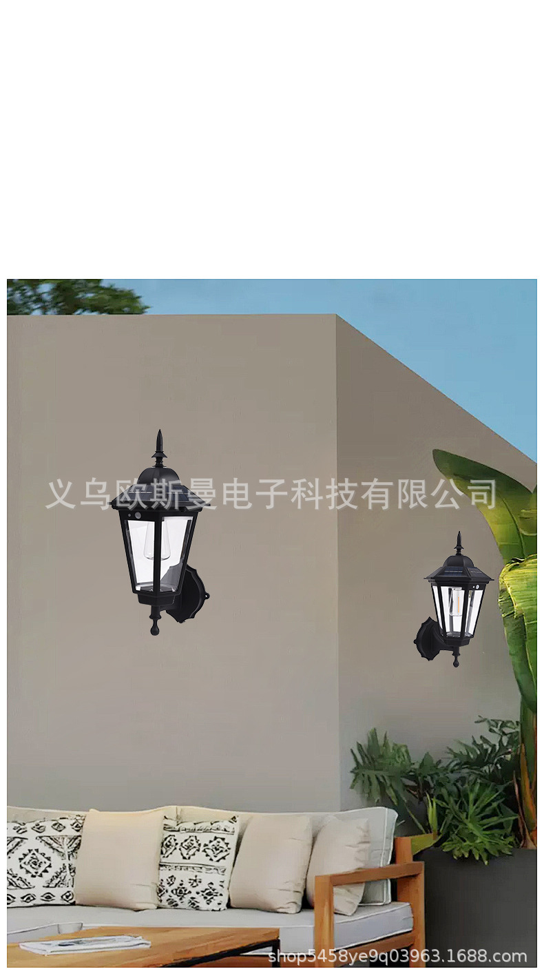 New solar-powered charging wall lamps, outdoor waterproof tungsten filament lamps, retro garden lamps, sensor lamps, garden villa lamps pic 11