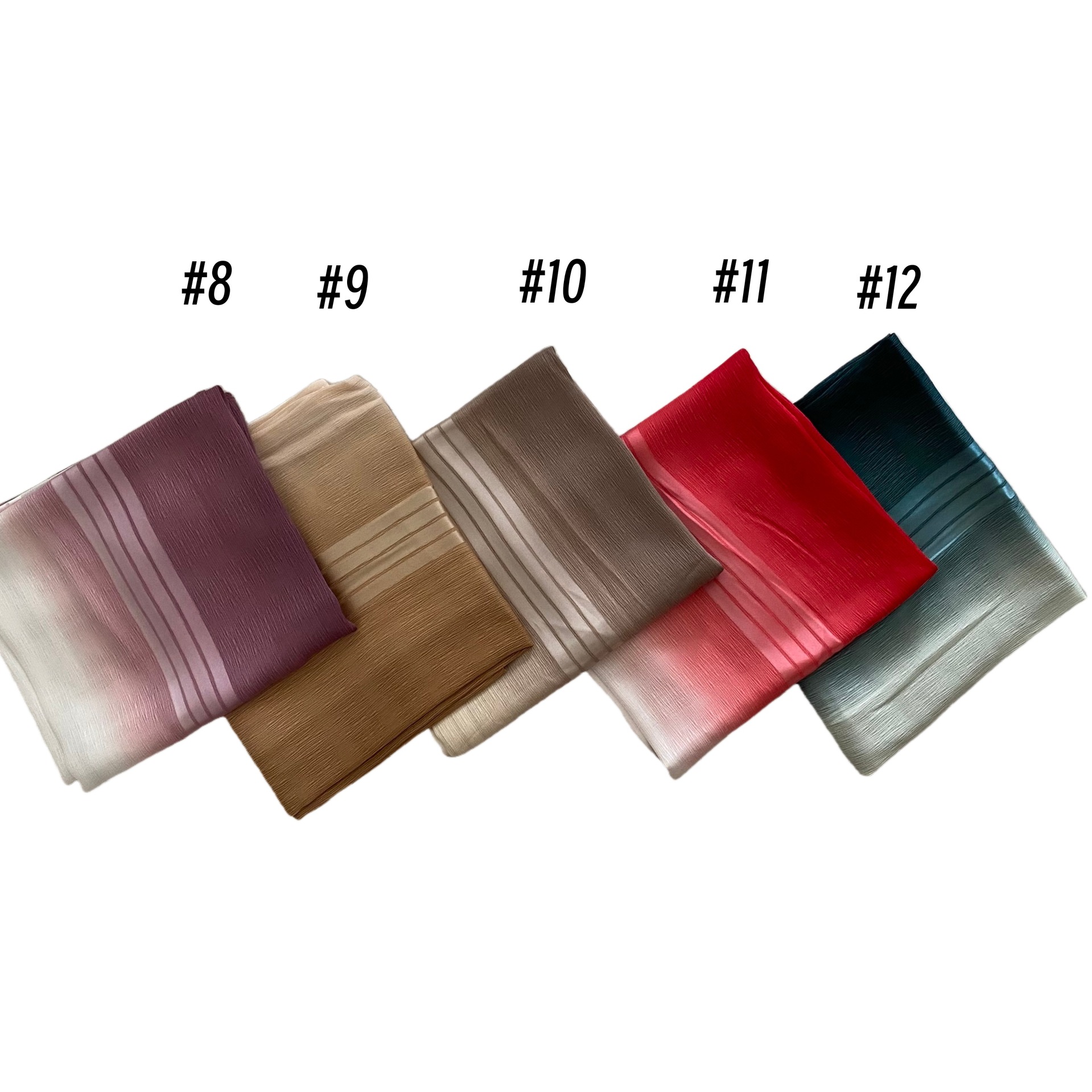 新款披肩渐变色围巾褶皱条纹头巾CottonViscoseHijabF736详情3