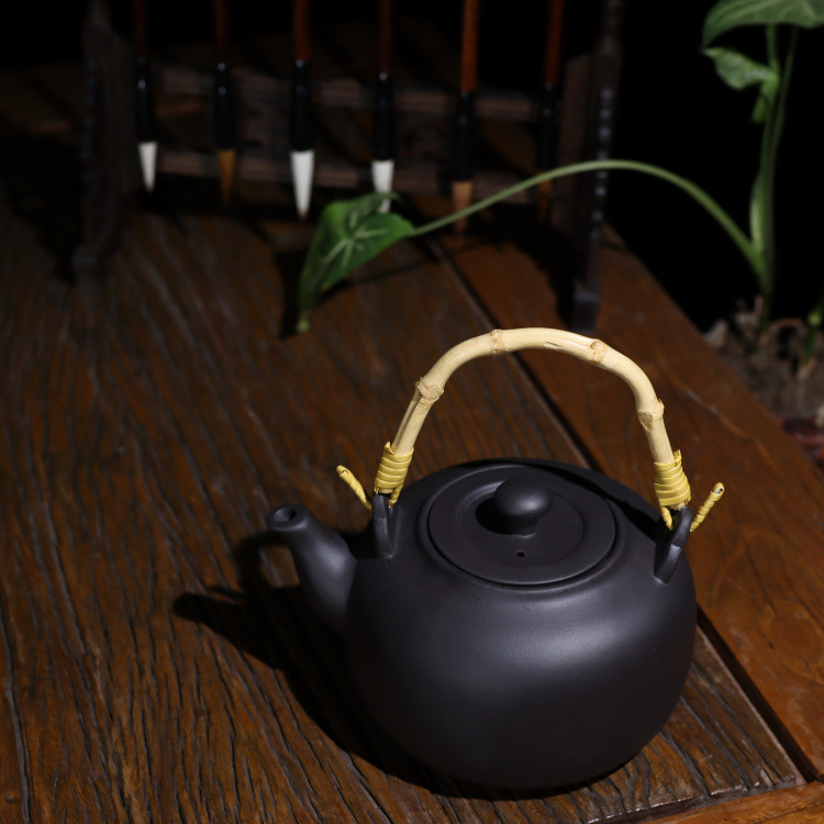 Special offer: Large-capacity purple clay kettle, Gongfu tea set, charcoal stove kettle, household and outdoor handle kettle, suitable for boiling teapots pic 15