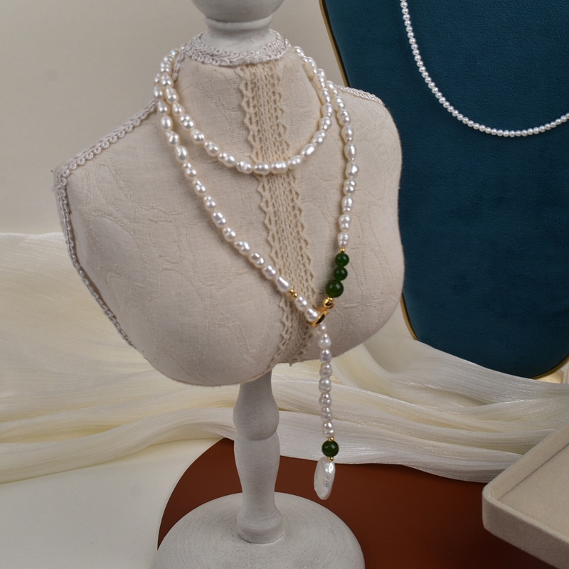 Natural freshwater pearl necklace, original Baroque irregular-shaped pearl 8-shaped pearl long style autumn and winter sweater chain pic 10