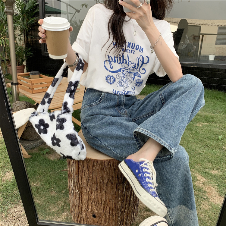 【热销代发】2024纯棉爆款短袖T恤女装ins夏复古潮流印花时尚百搭详情16