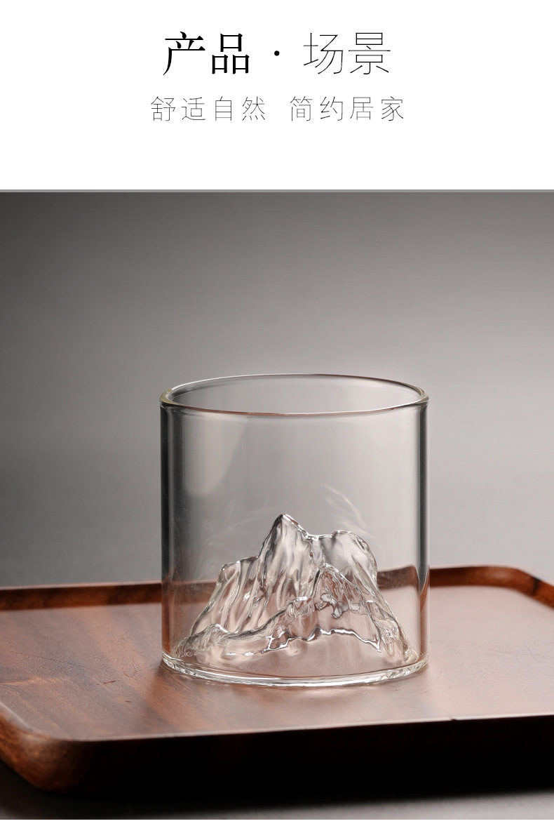 Wholesale and sale of glass mountain-viewing cups, mountain-collecting cups, whisky wine glasses, high borosilicate glass household water glasses and creative wine glasses pic 18