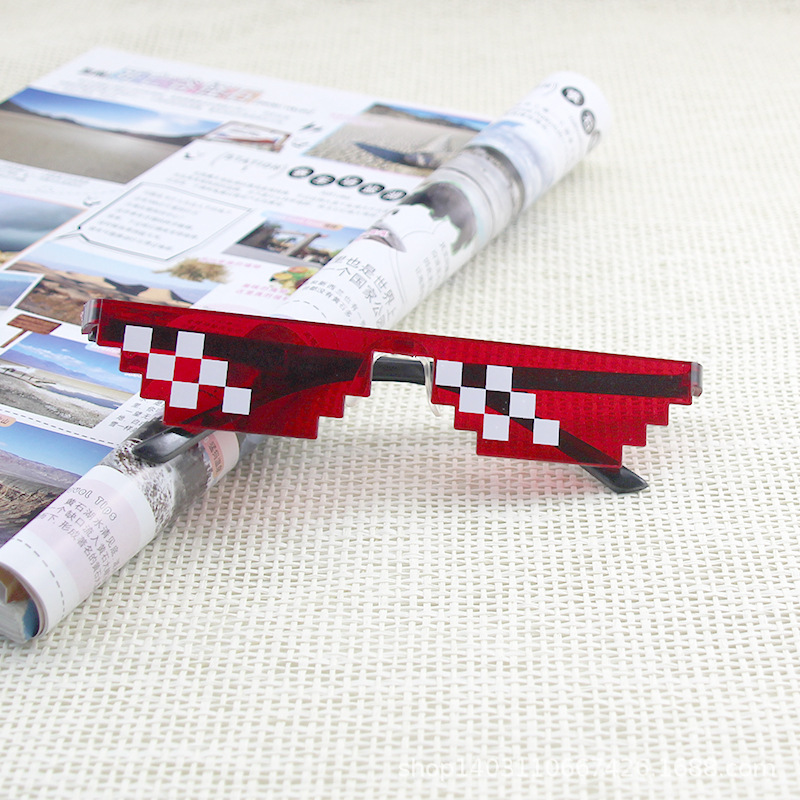 Mosaic square glasses, a must-have for showing off in the 2D world, sunglasses, blurred rectangular pixel glasses, Douyin, Kuaishou pic 16