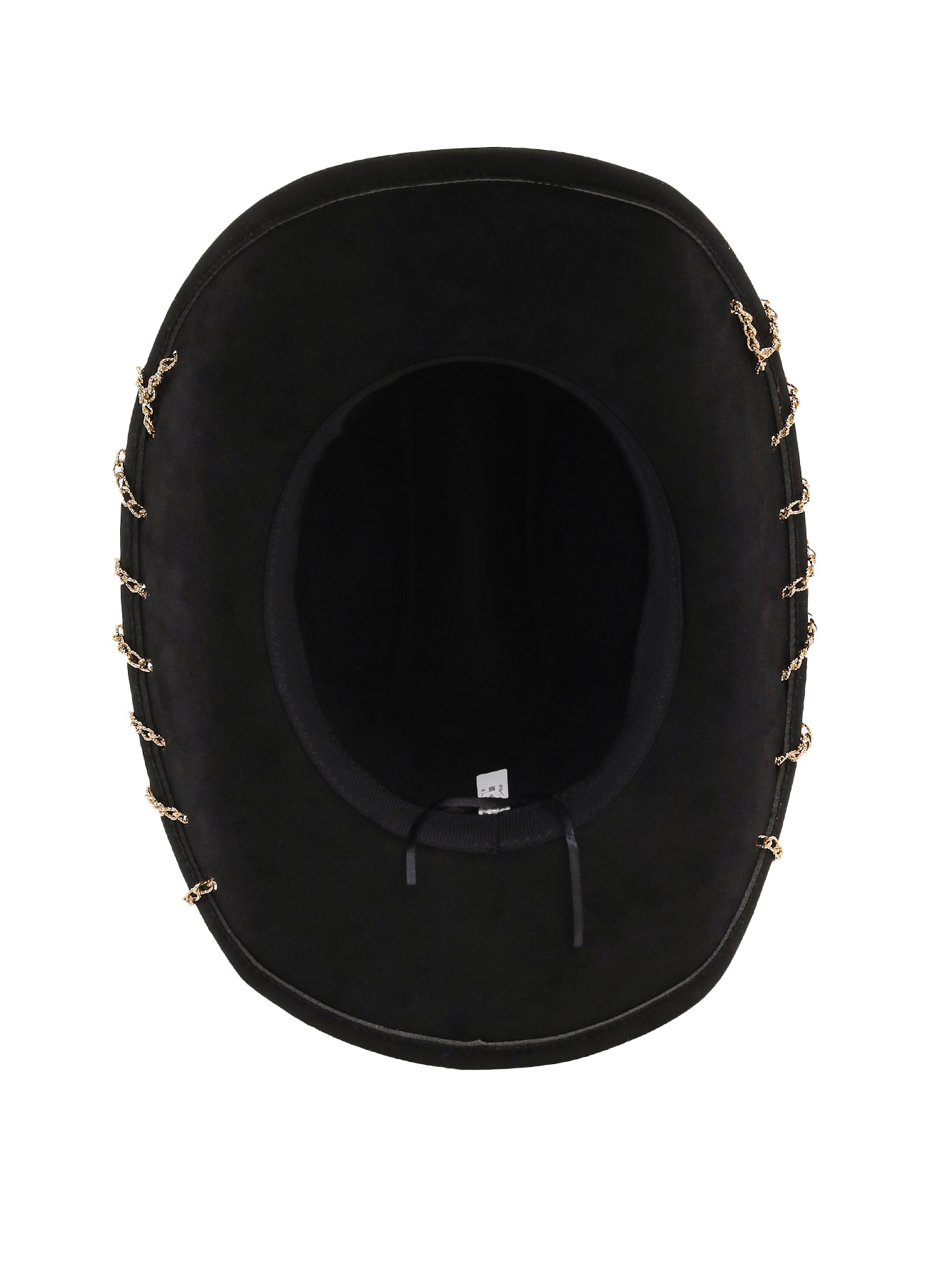 Cross-border trendy suede top hat, heavy metal chain accessory, denim wide-brimmed retro jazz hat, unisex pic 2