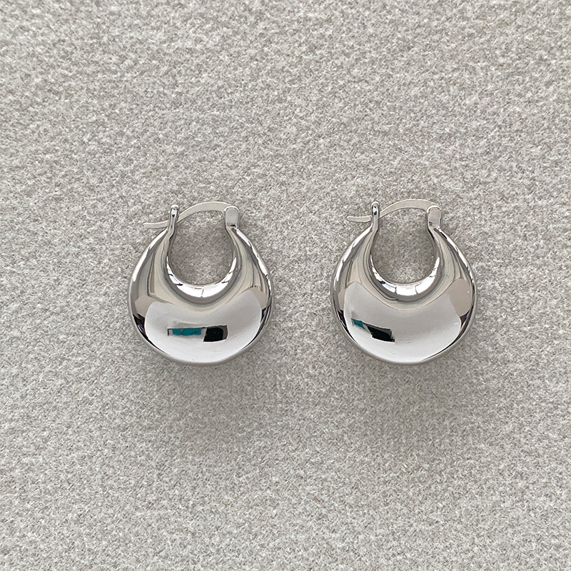 fever同款欧美ins博主扁圆耳环简约大气高级感秋冬椭气质简约耳饰详情11