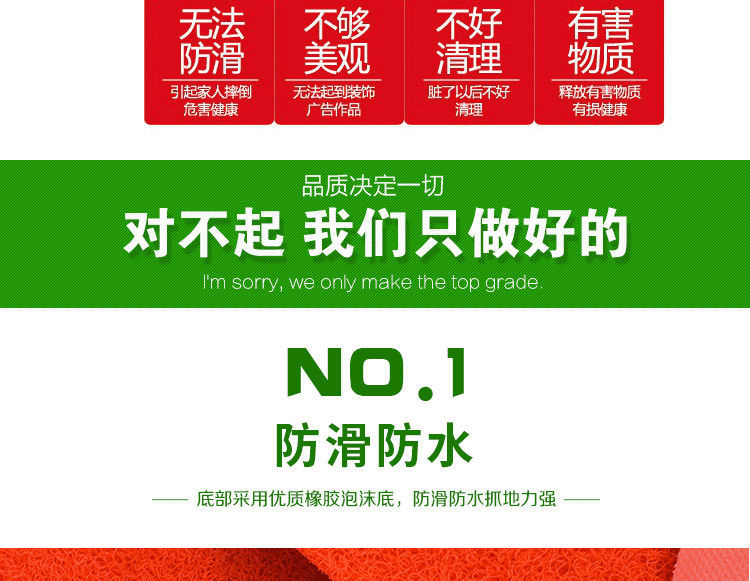 门口地垫加厚塑料丝圈脚垫大门口防滑防水地毯家用入户门垫可裁剪详情3