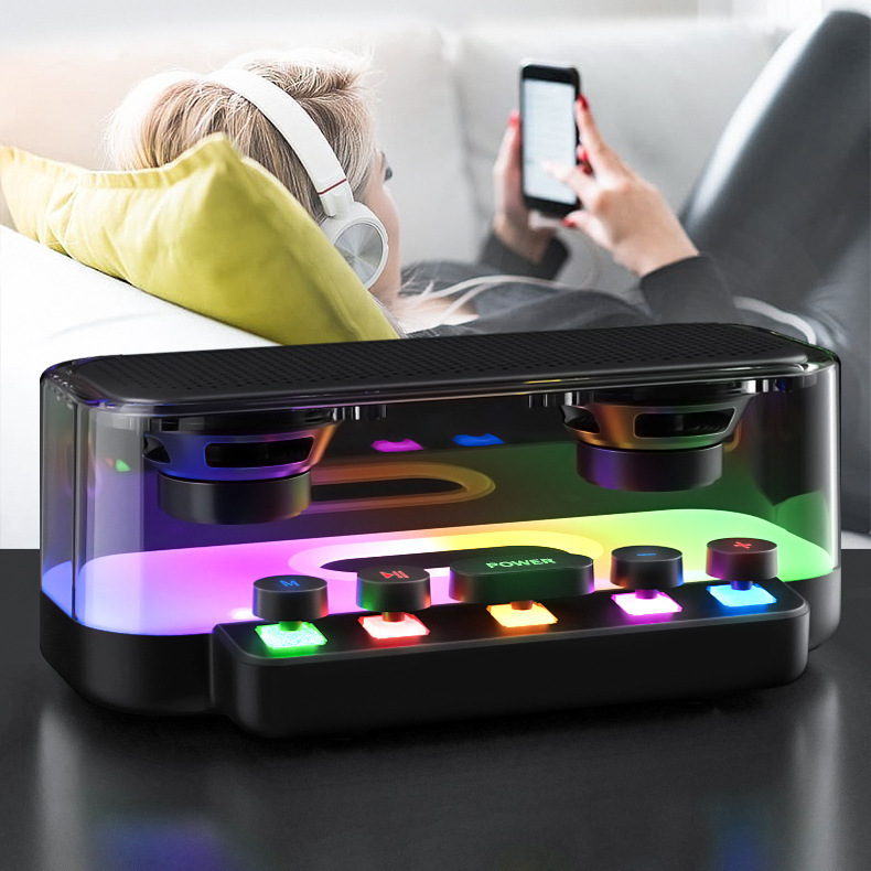 Z6 Phantom Color Light Bluetooth Speaker, mechanical button operation, all-in-one e-sports punk style audio gift speaker pic 6