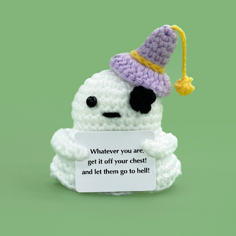 Wholesale and customization of white ghost-shaped crocheted dolls, plush toys and trendy toys pic 24