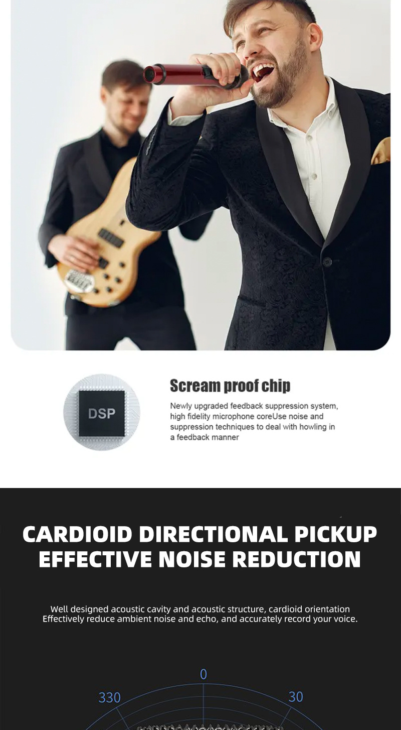 跨境U段无线话筒家庭唱K歌舞台音响KTV大音量专业手持无线麦克风详情4