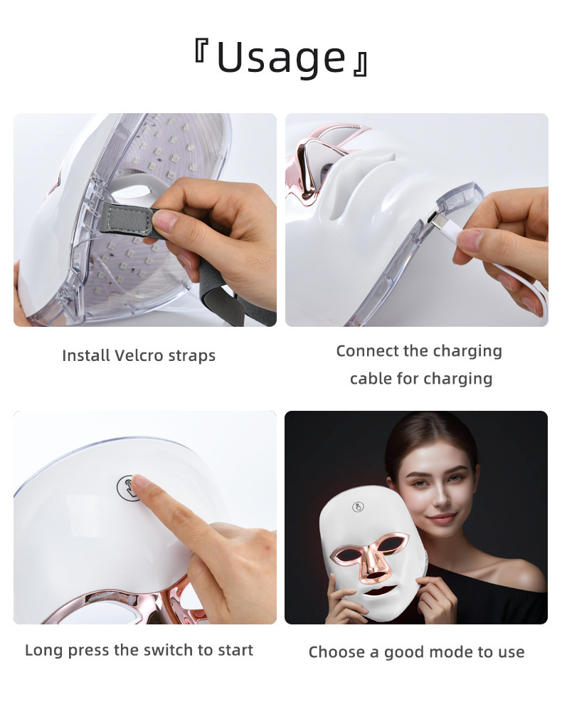 shanilak recargable touch colorful colorful light mask instrument instrumento de rejuvenecimiento fotónico de la piel máscara máscara de belleza led espectrómetro de belleza pic 13