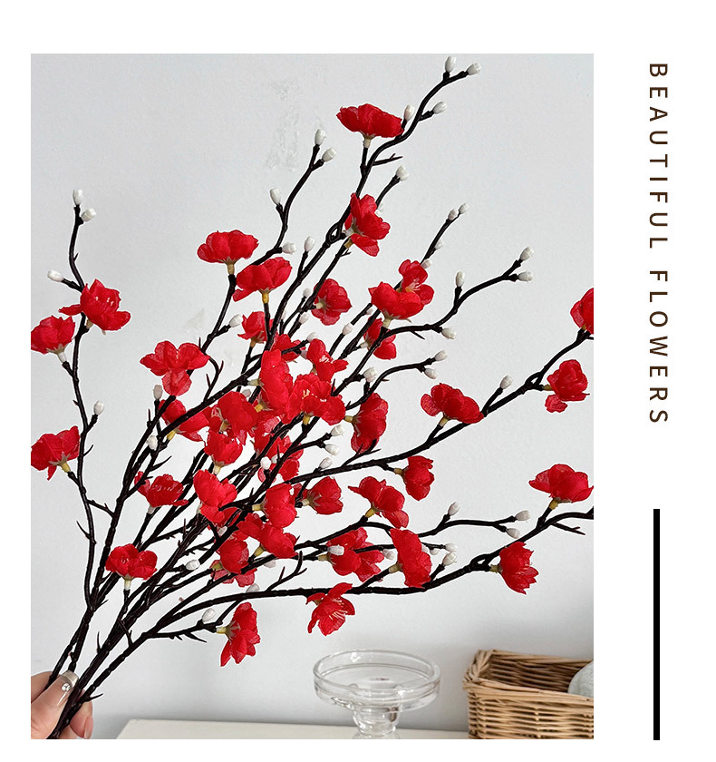 跨境热销55CM单支梅花白色迷你腊梅仿真花人造花中式家居装饰布置详情12