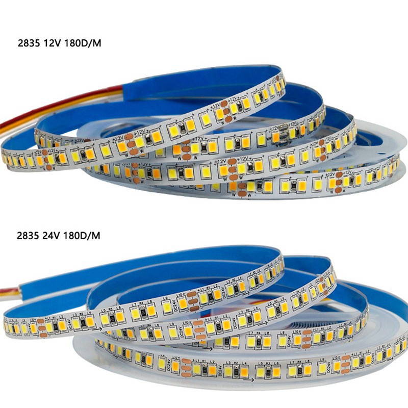 12v5v dual-color temperature LED surface mount light strip, 2835 three-tone light, 120 lights, 180 lights, self-adhesive intelligent mirror soft light strip pic 5